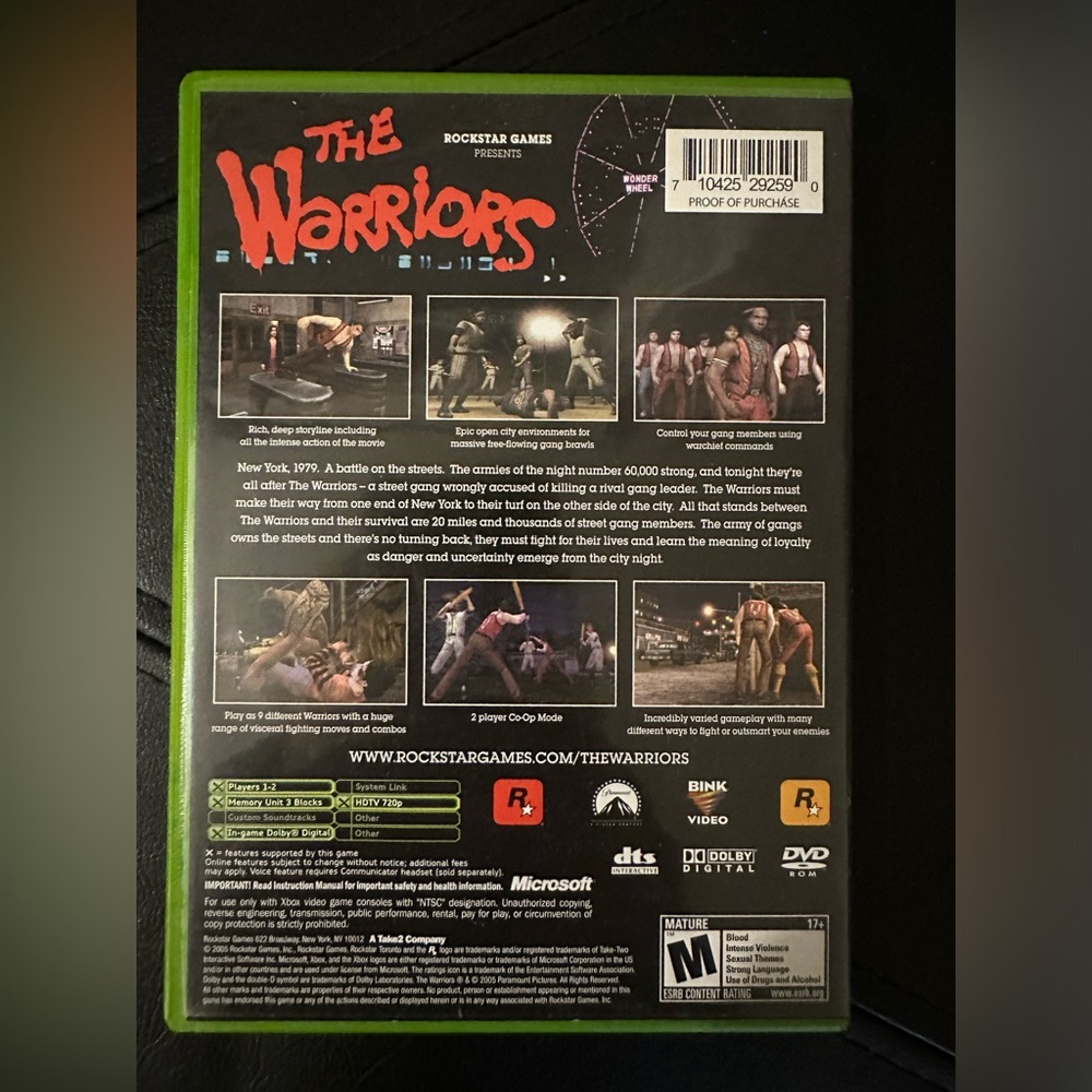 The Warriors Xbox video game. - Picture 2 of 4
